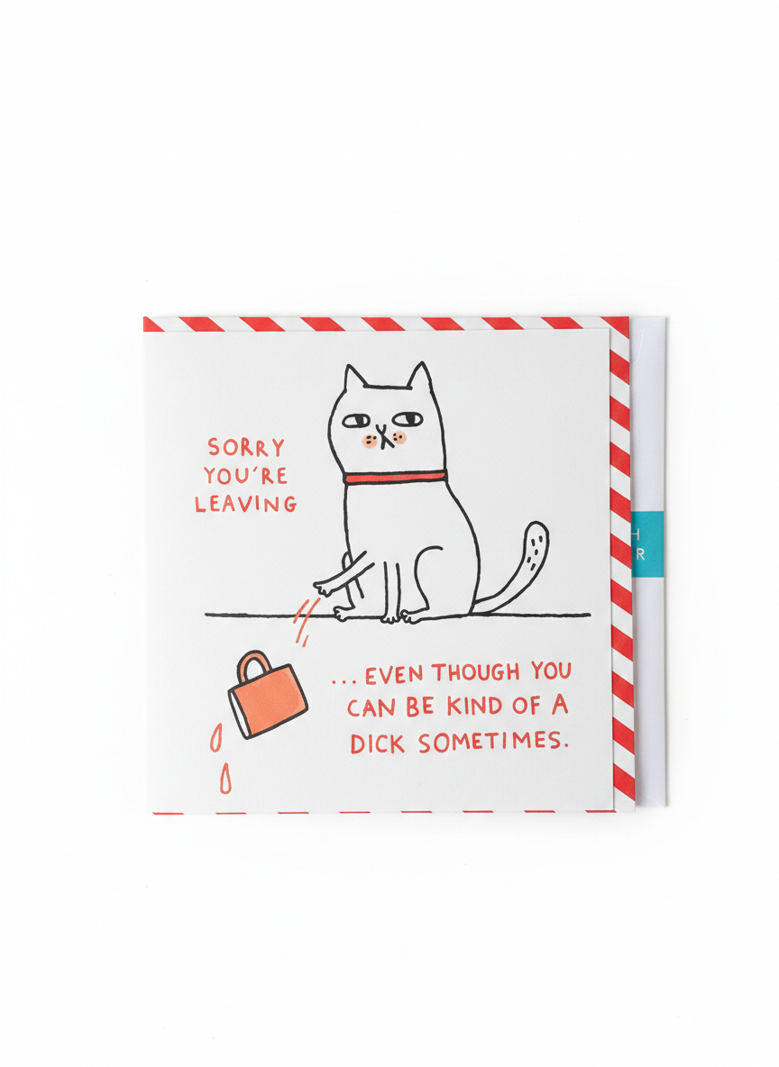 Sorry You’re Leaving Card Cat