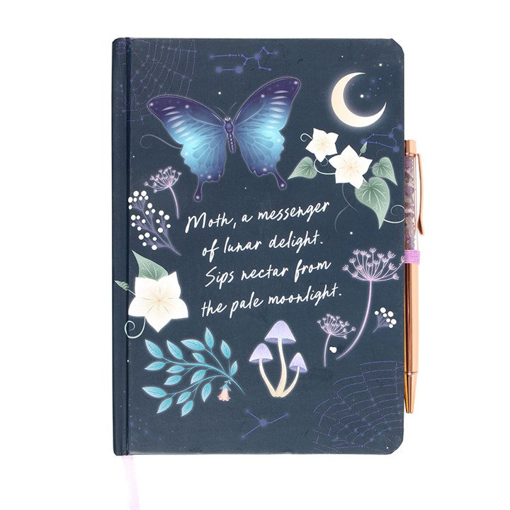 midnight moth journal front cover featuring mystical forest inspired design