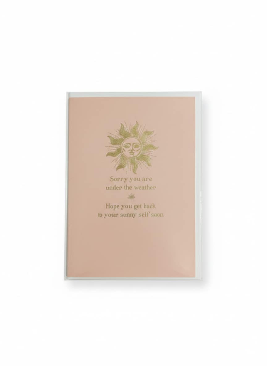 get well soon greeting card sun design elegant calming style thoughtful recovery message card