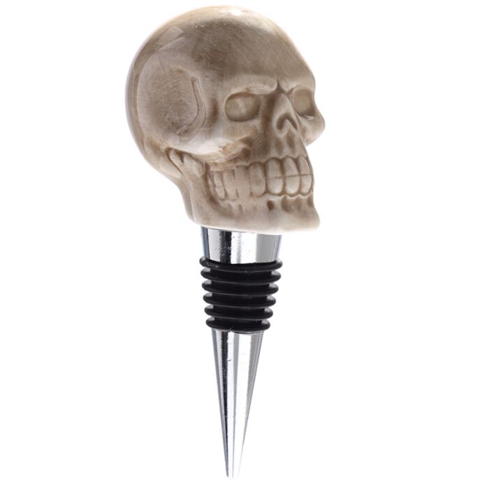 Ceramic Skull Bottle Top Stopper