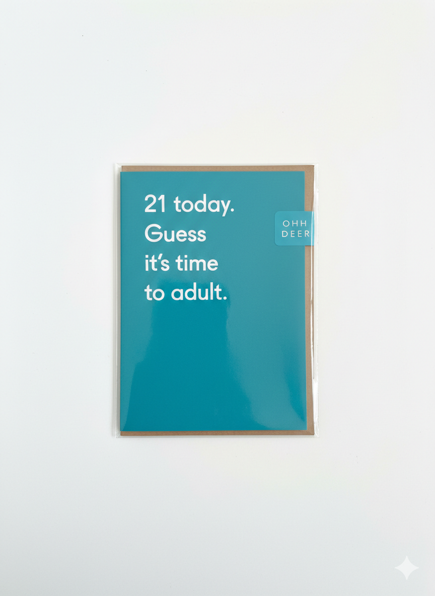 21st Birthday Card Time To Adult