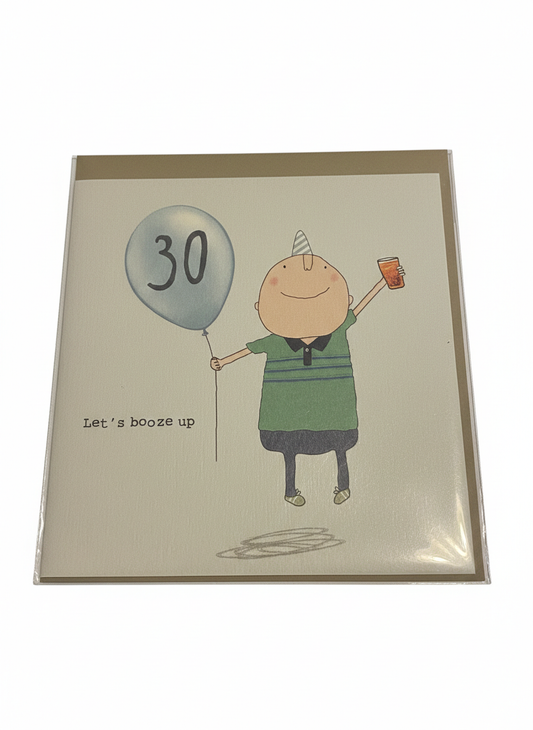 30th Birthday Card Male & Balloon