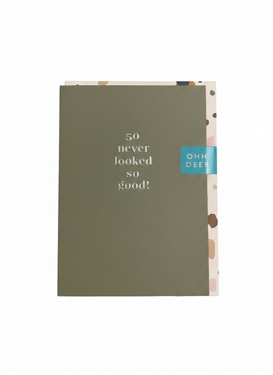 50th Birthday Card Gold