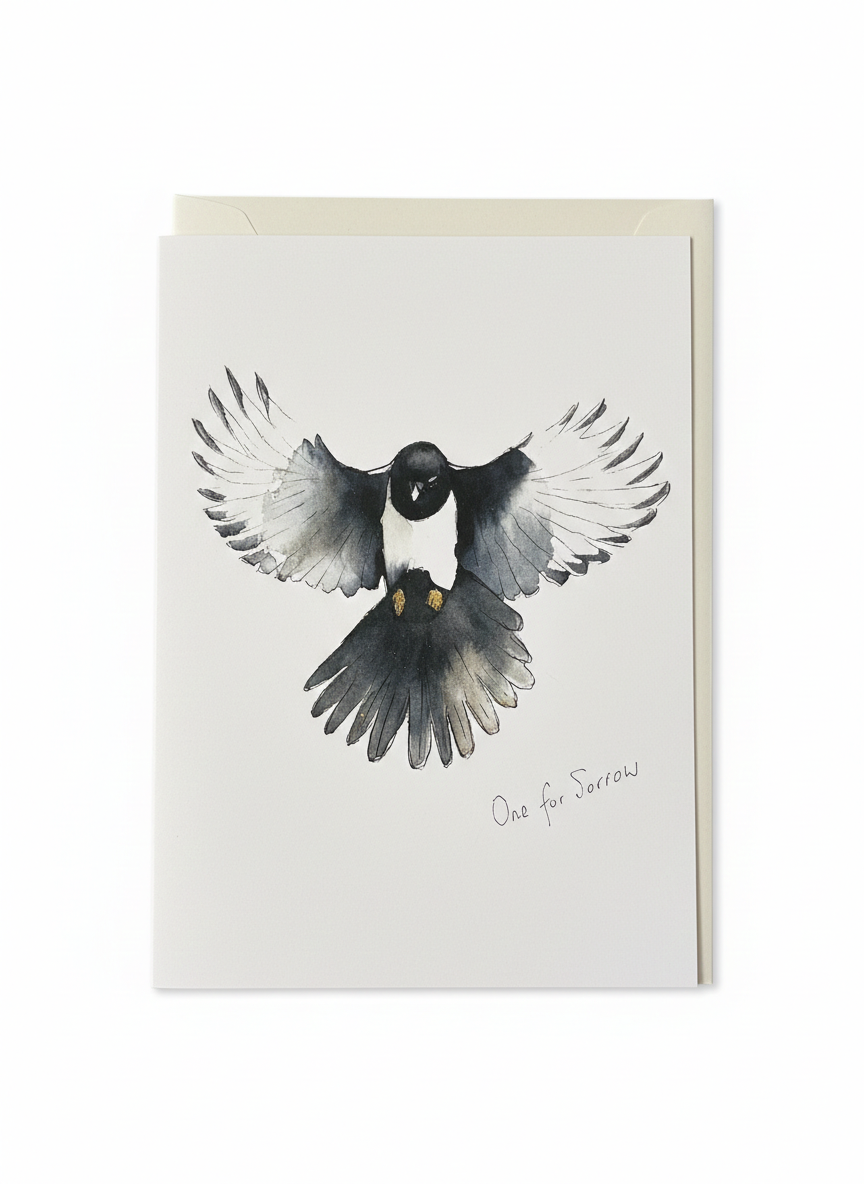Magpie Sorrow Card -Blank Inside