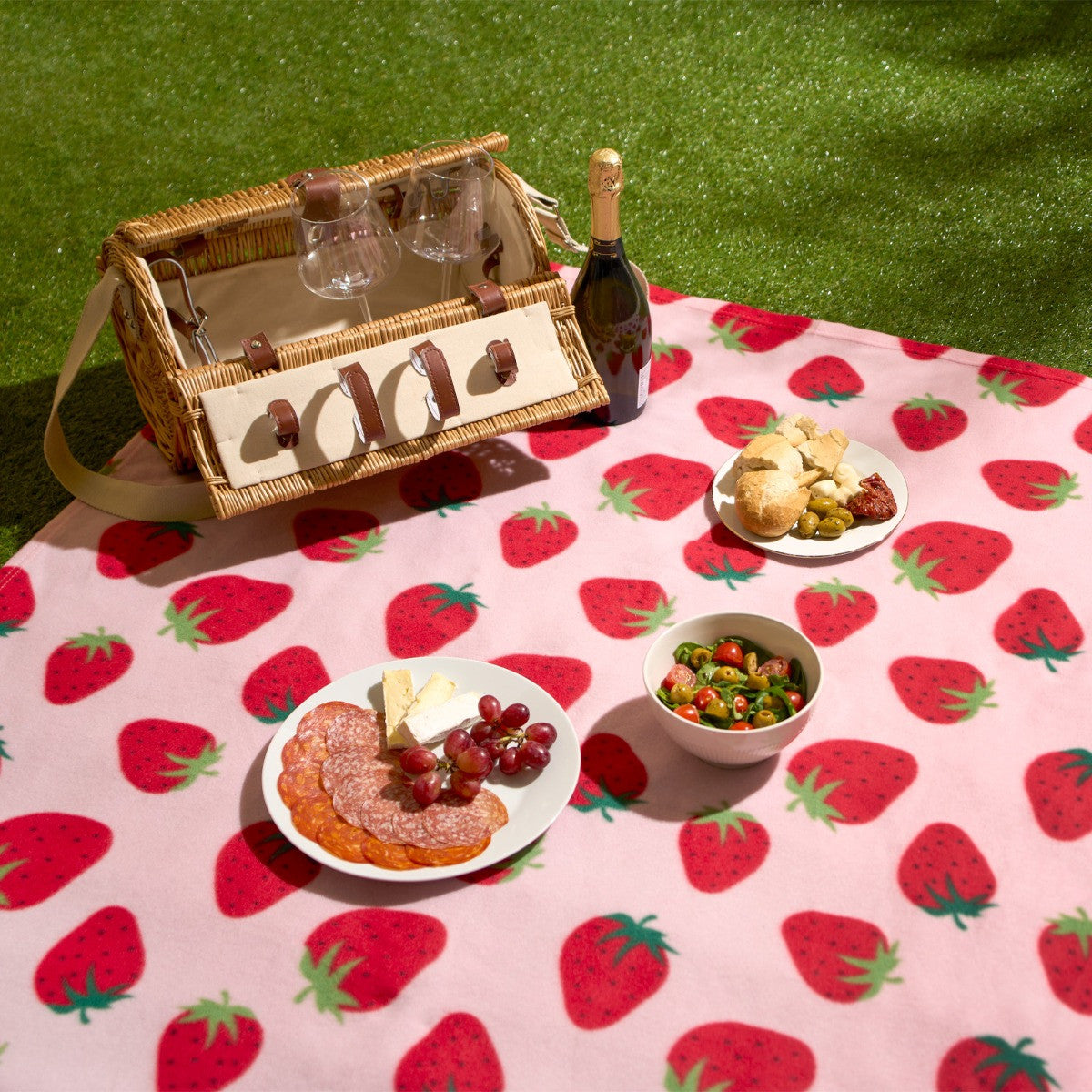 Strawberry Fleece Throw