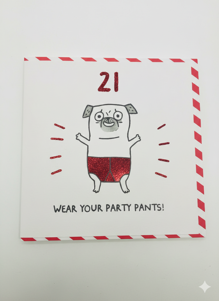 21st Birthday Card Party Pants