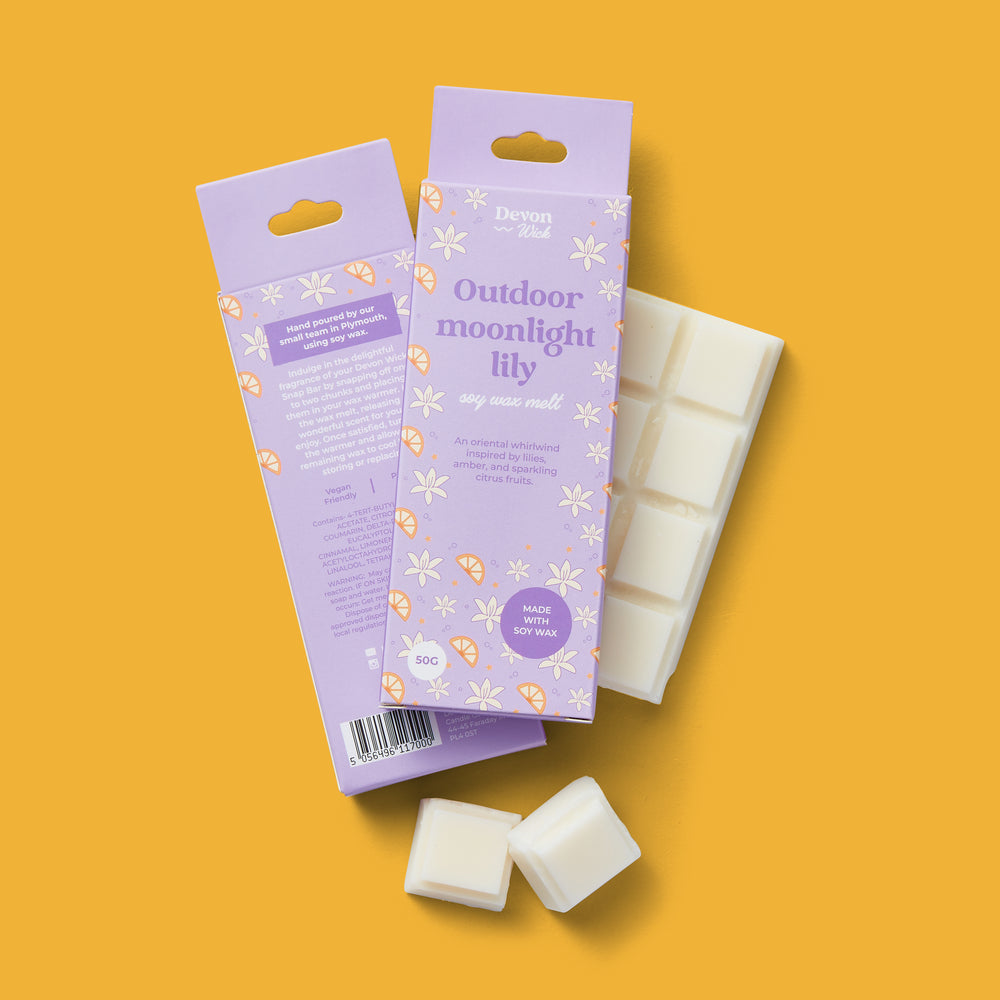 wax bar outdoor moonlight lily with lily, amber, citrus fruits, and oriental notes