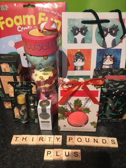 example contents from a previous christmas mystery box festive gift selection