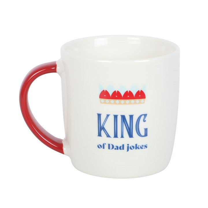 king of dad jokes ceramic mug crown design humorous text novelty mug