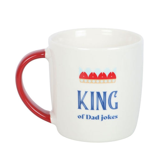 king of dad jokes ceramic mug crown design humorous text novelty mug
