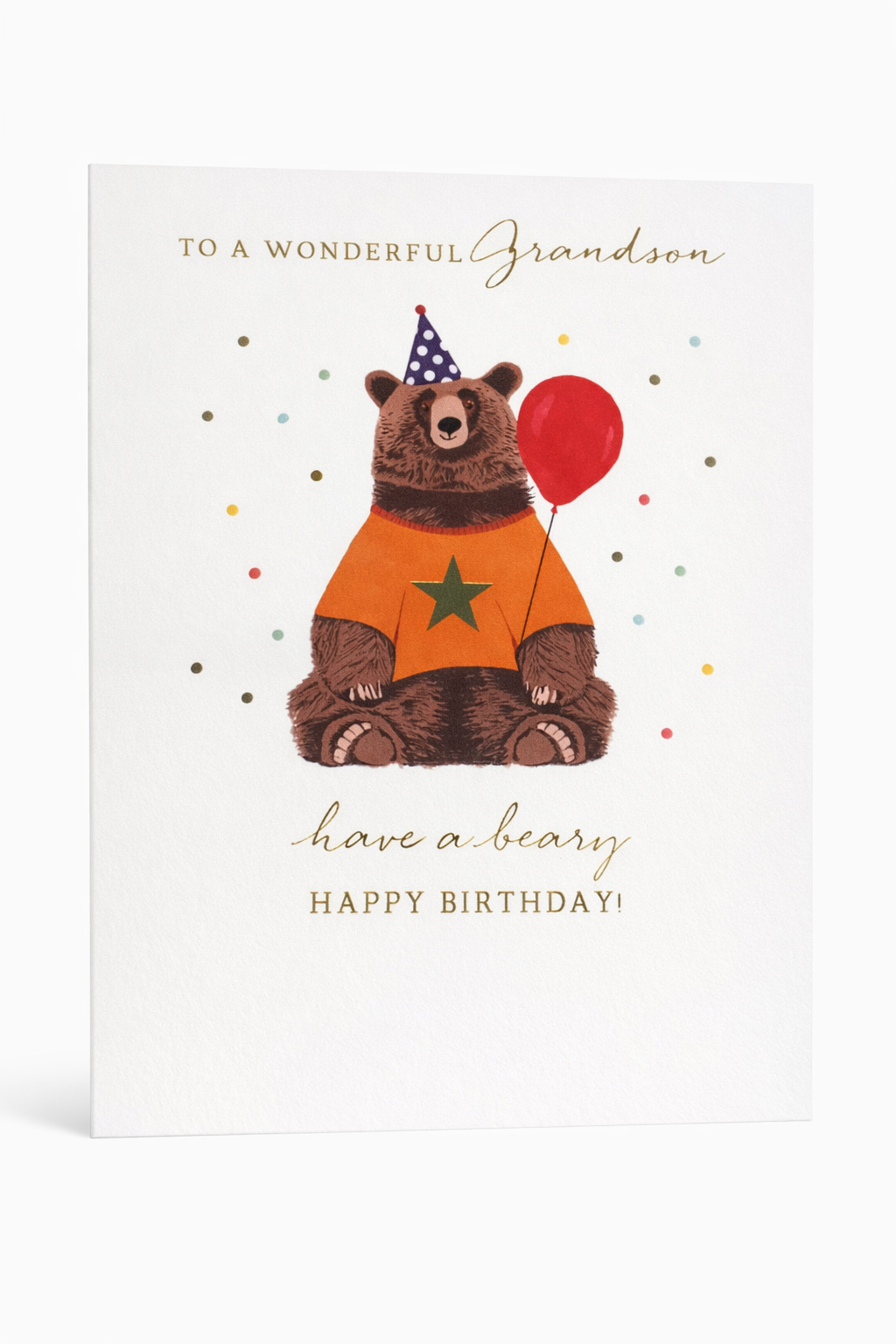 Grandson Bear Birthday Card