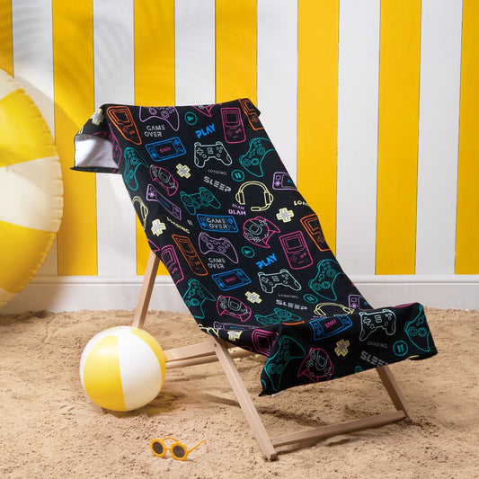 Gamer Beach Towel - Black