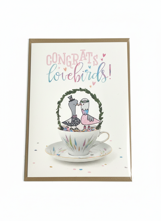 Congrats Lovebirds Engagement Card
