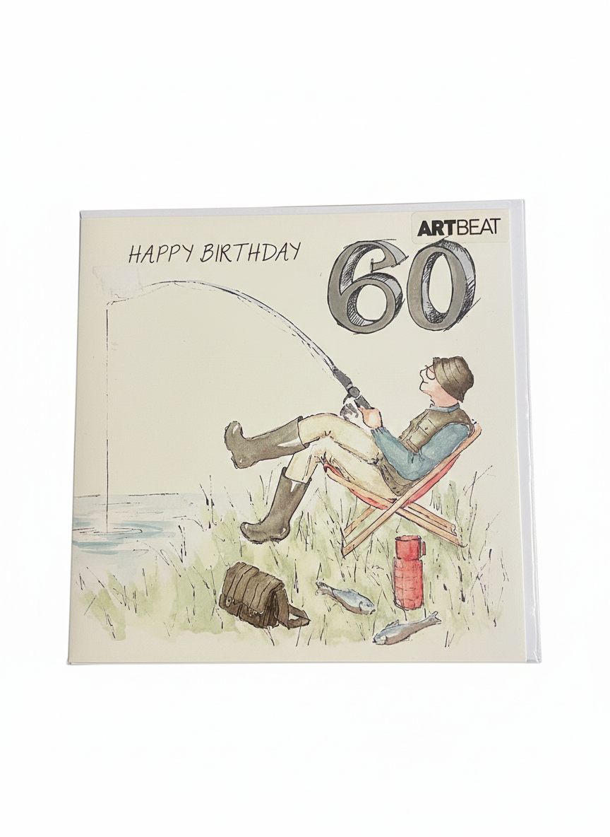 60th Birthday Card Fishing