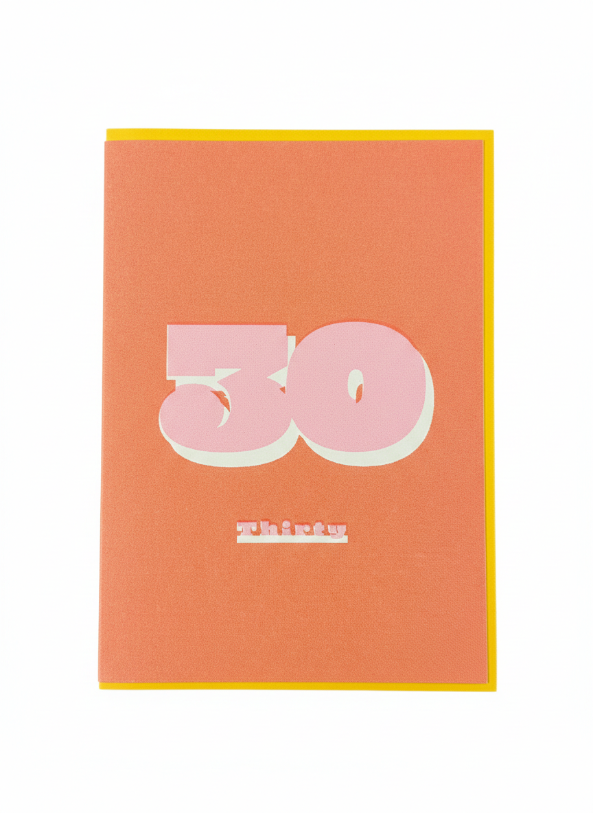 30th Birthday Card Orange