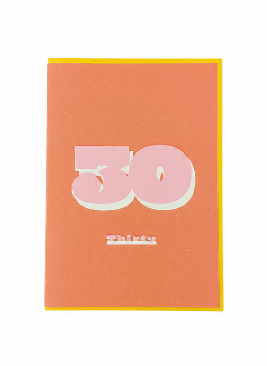 30th Birthday Card Orange
