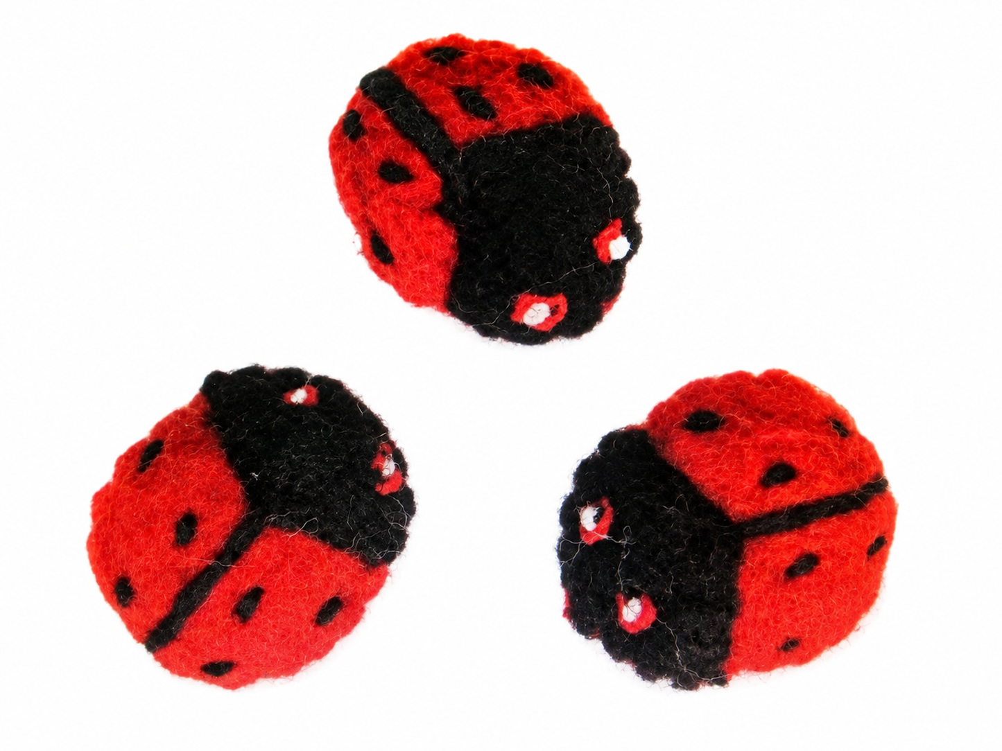 Dimensions Set of 3 Felted Ladybirds Wool
