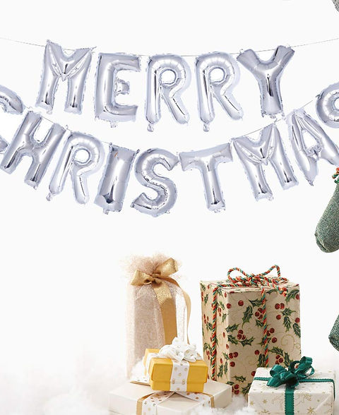 Merry Christmas Balloon Banner