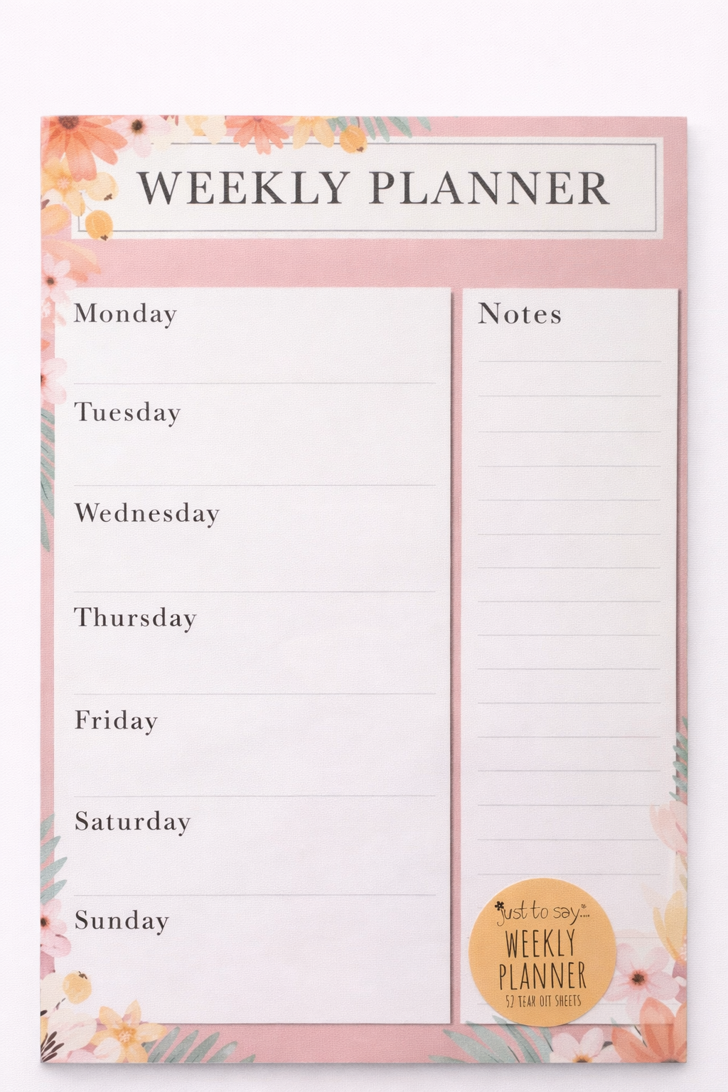 a4 weekly planner desk organiser showing alternative variant suitable for home office or study