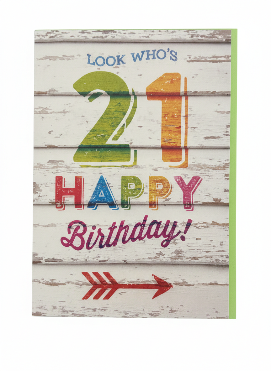 21st Birthday Card Arrow