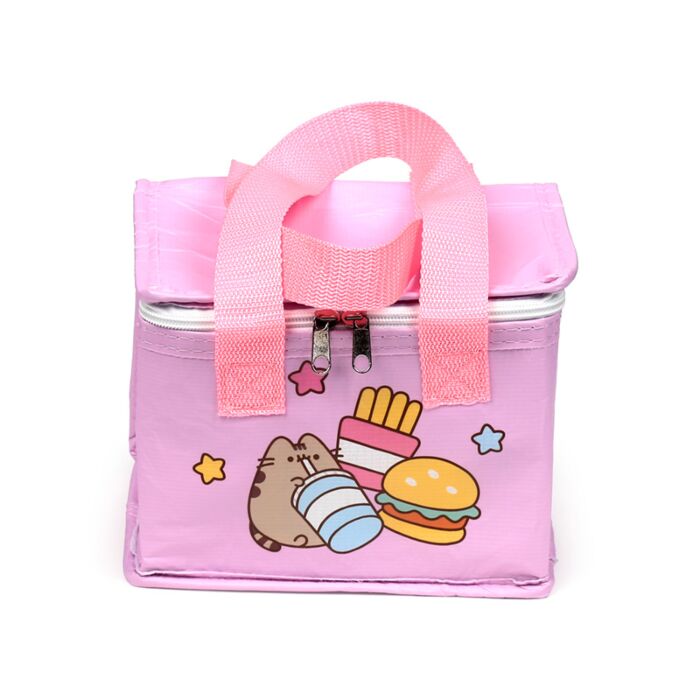 pusheen the cat rpet cool bag front view showing foodie themed illustration