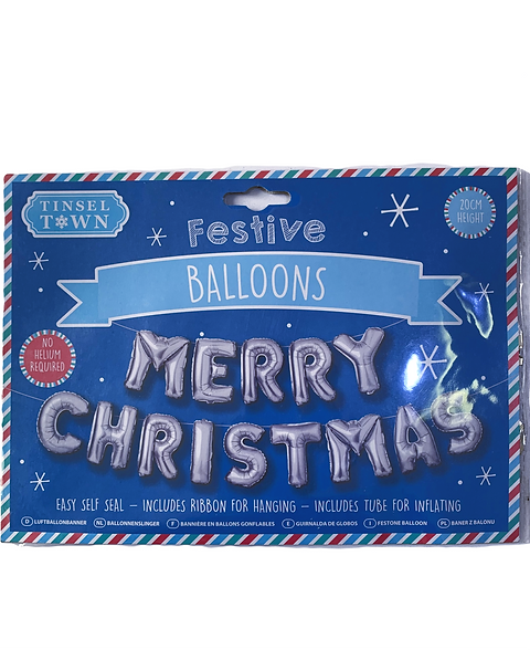 Merry Christmas Balloon Banner