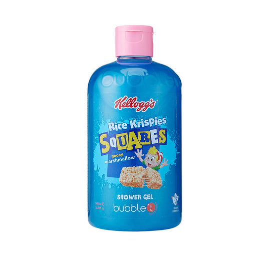bubble t kellogg’s rice krispies squares shower gel in its playful, snack-inspired packaging