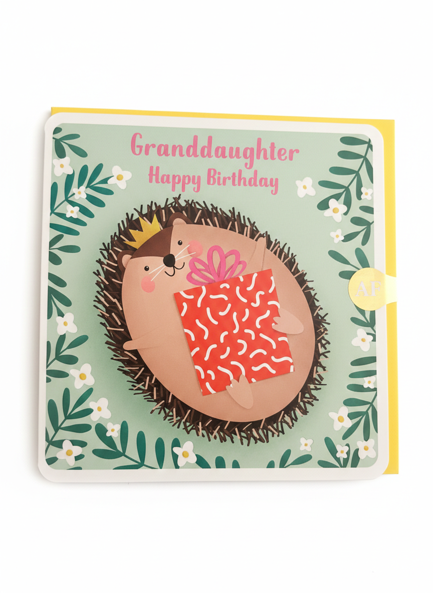 Granddaughter Birthday Card Hedgehog