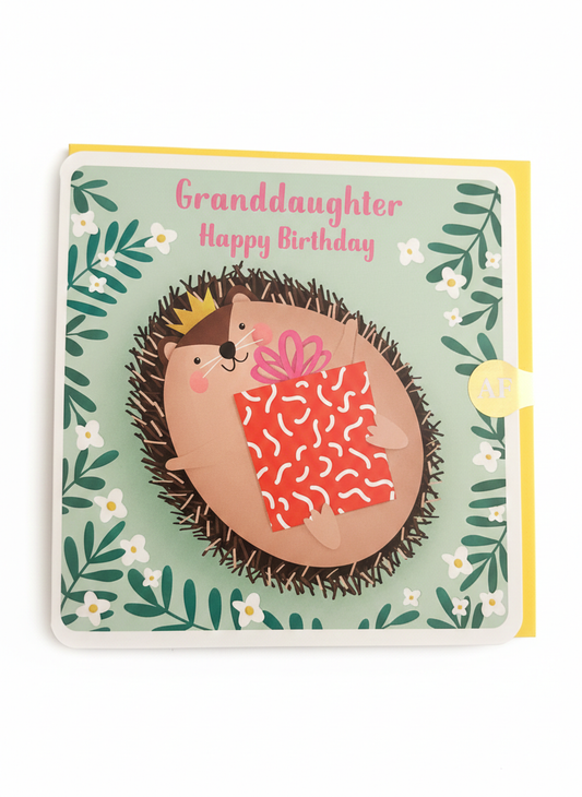 Granddaughter Birthday Card Hedgehog