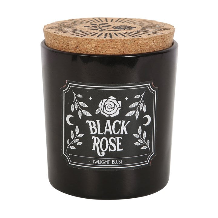 gothic home fragrance candle displayed with cork lid in place