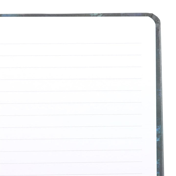 lined pages inside home for thoughts journal shown open for journalling and reflection