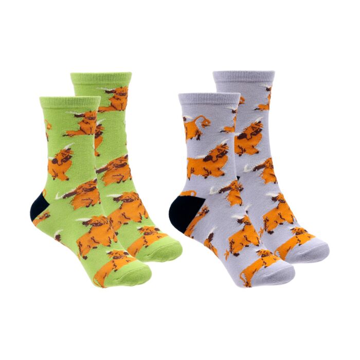hairy coos highland coo novelty socks featuring iconic highland cow design