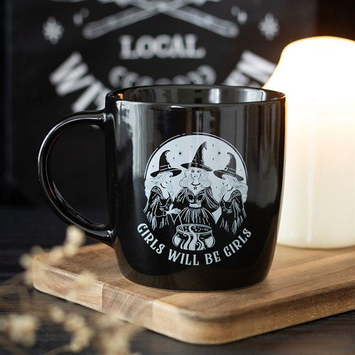 witchy ceramic mug girls will be girls design witches illustration novelty drinkware