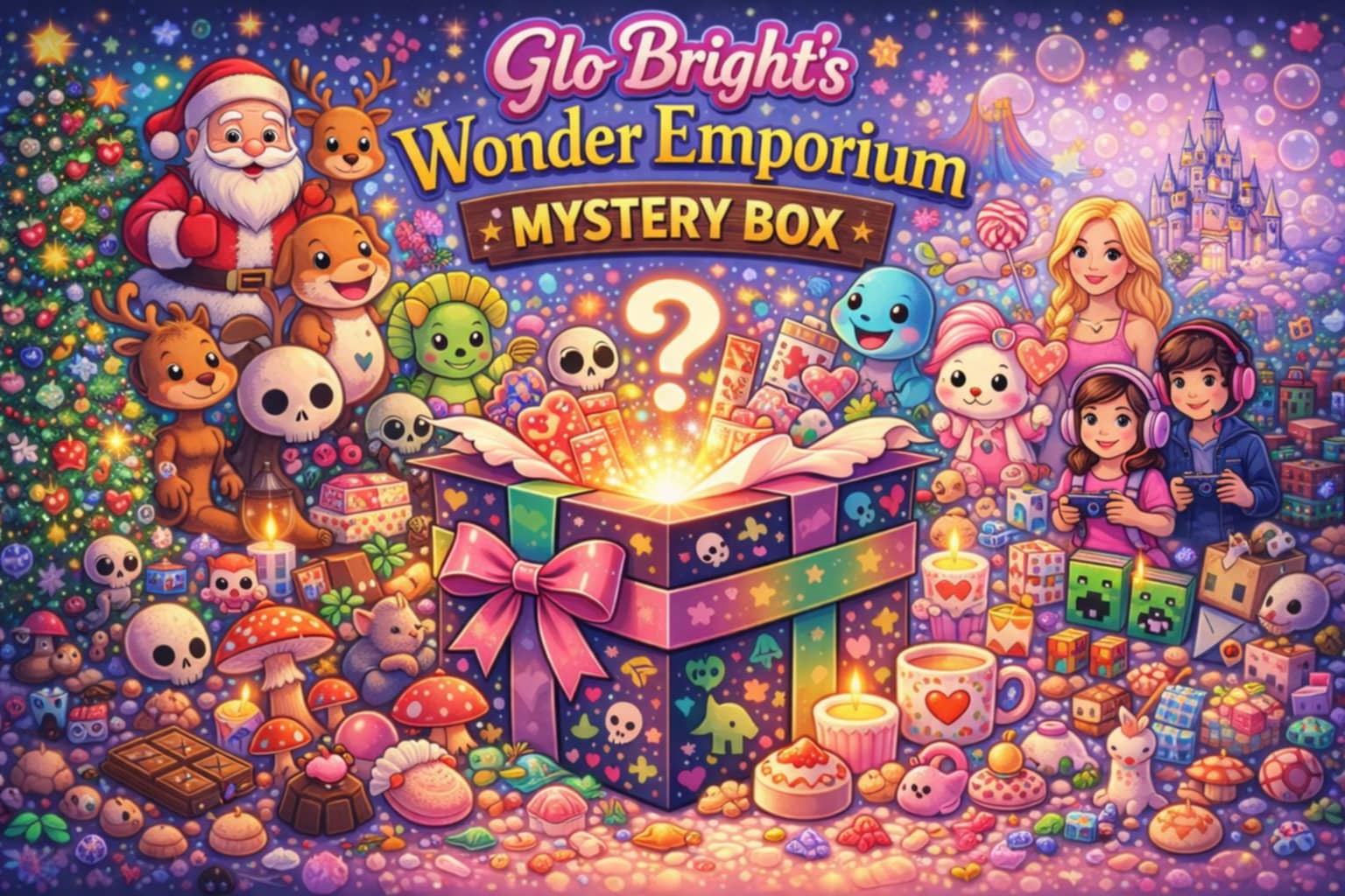 glo bright mystery box gift surprise promotional image showcasing curated surprise gifting