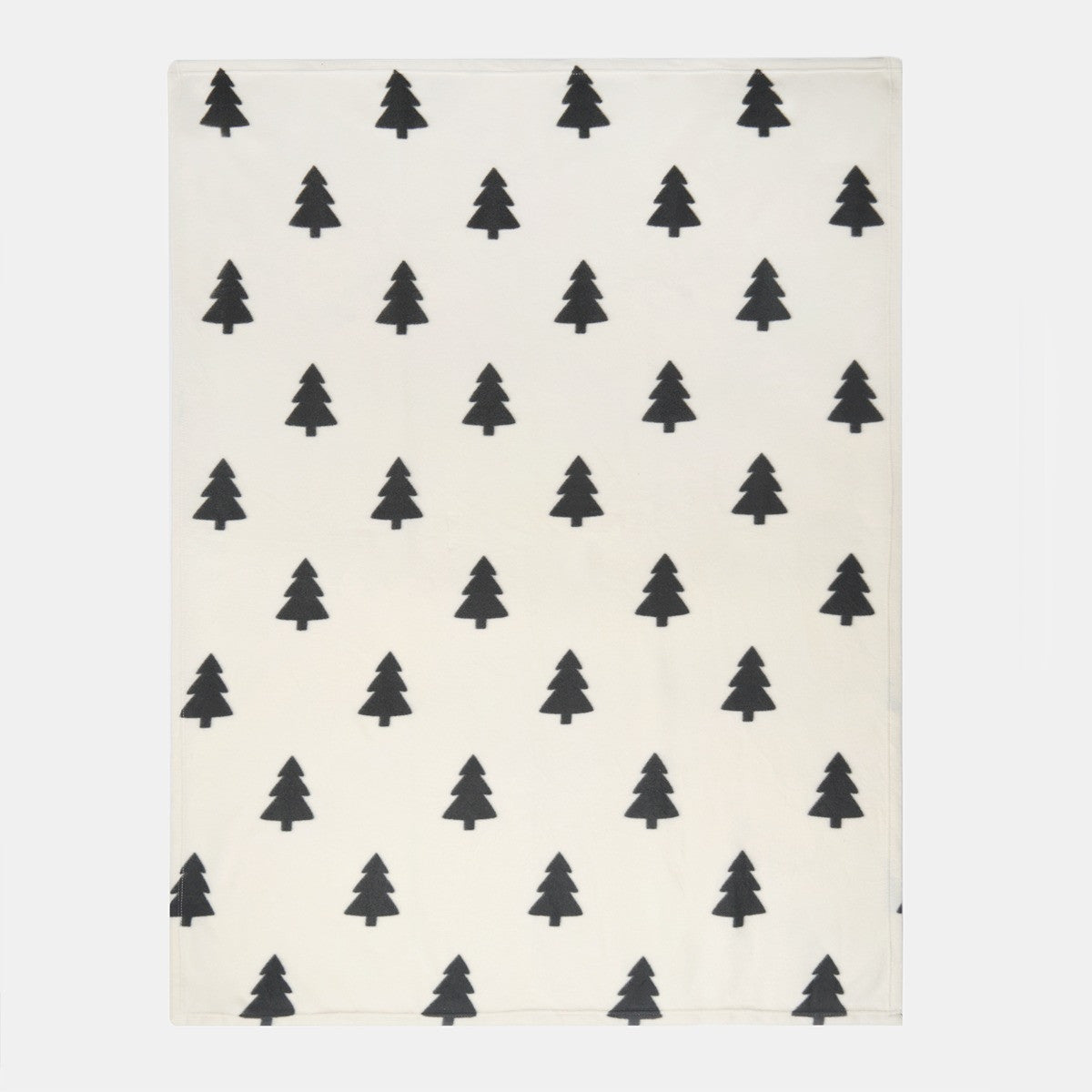 Cream Christmas Tree Fleece Throw