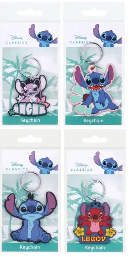 Assorted Disney Stitch PVC keyrings for keys or bags