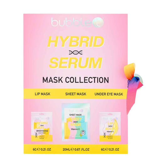 bubble t hybrid mask serum set including lip mask sheet mask and under eye mask for at home skincare routine