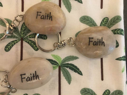Stone Keyring 'Faith'