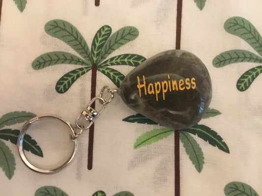Stone Keyring 'Happiness'