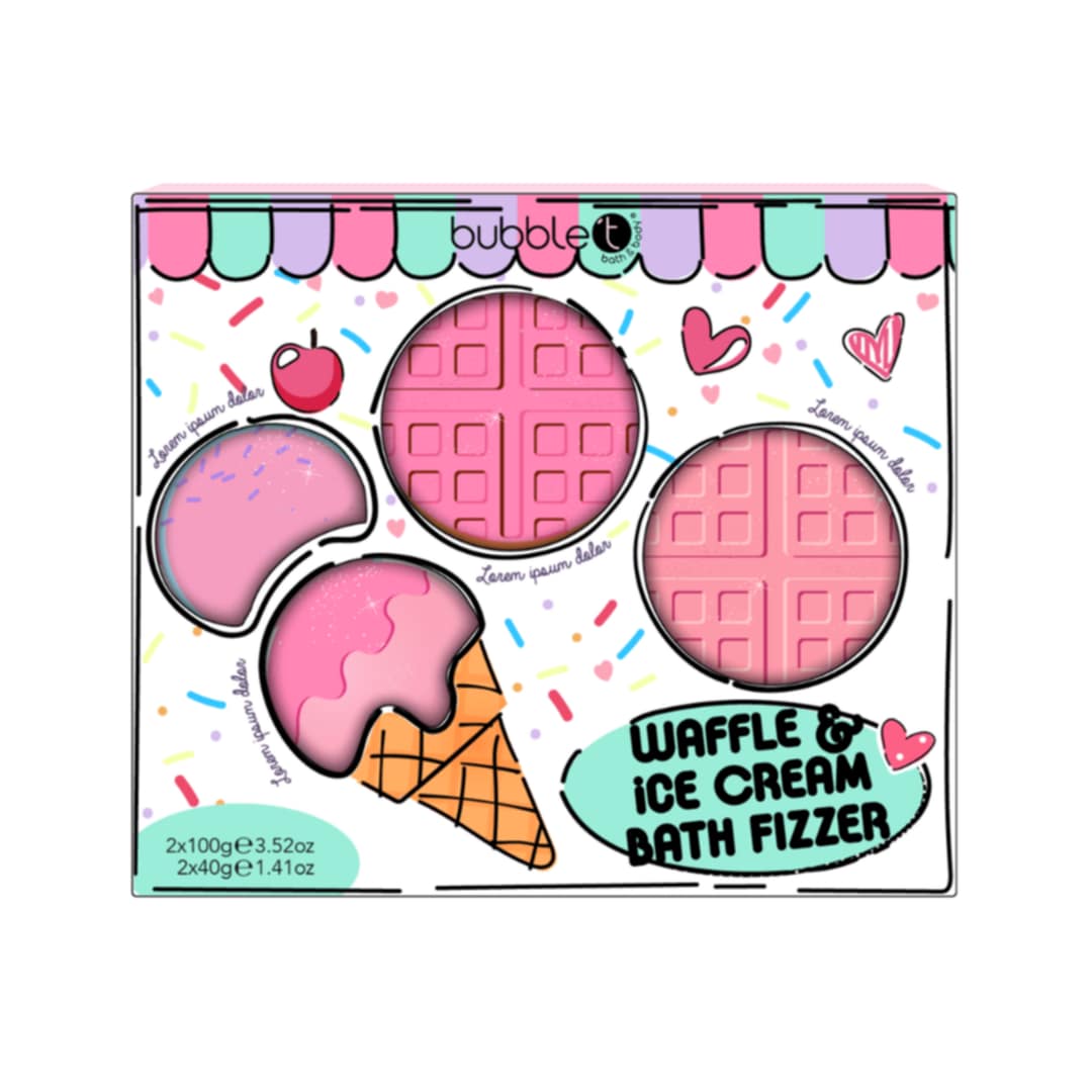 Bubble T Waffle & Ice Cream Bath Bomb Gift Set