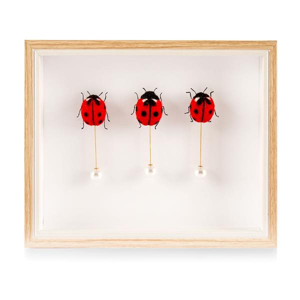 Dimensions Set of 3 Felted Ladybirds 1.5" length 100% Wool