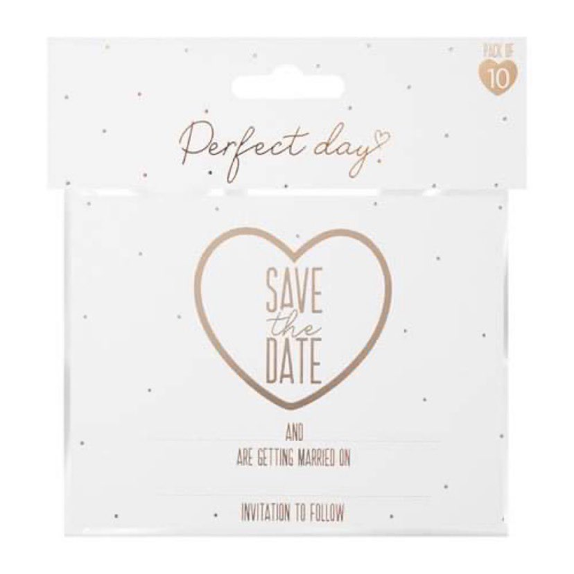 Save The Date Cards-Rose Gold 10 Pack + Envelopes