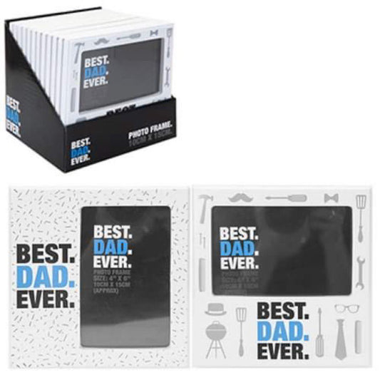 boxed best dad photo frame display showing both design variants suitable for father’s day or birthday gifting