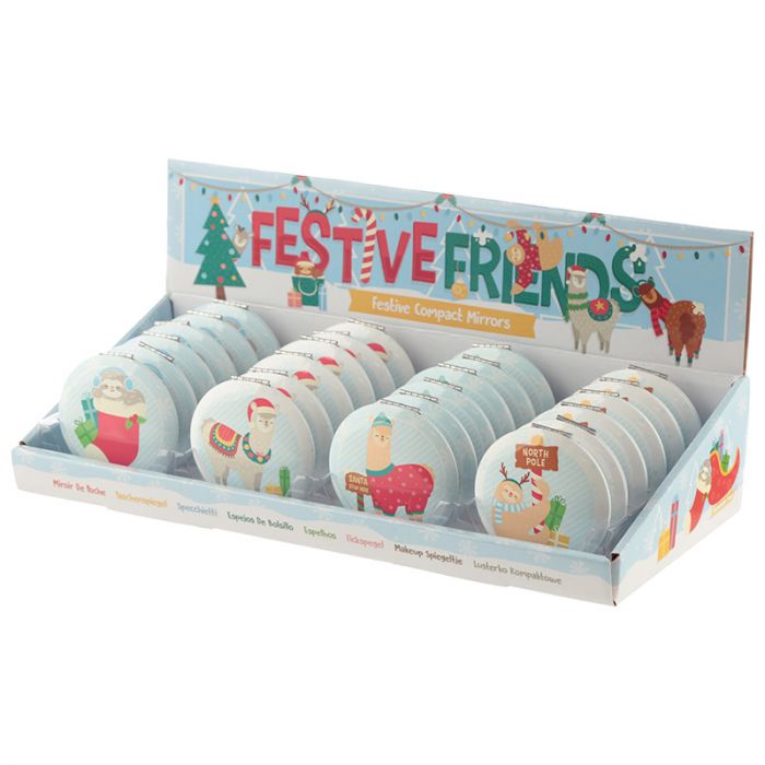 Festive Friends Christmas Animals Compact Mirror.