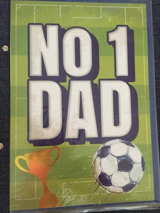 father’s day sport greeting card with football themed design for dads