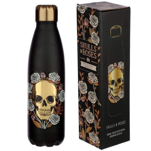 Skulls and Roses Insulated Metal Drinking Bottle
