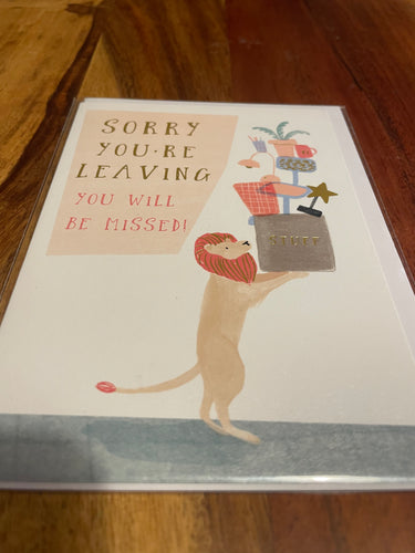 Sorry You’re Leaving Card-Lion