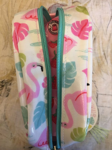 Flamingo Cosmetics  Bag +Flamingo Tweezers + Bubble T Strawberry Crumble