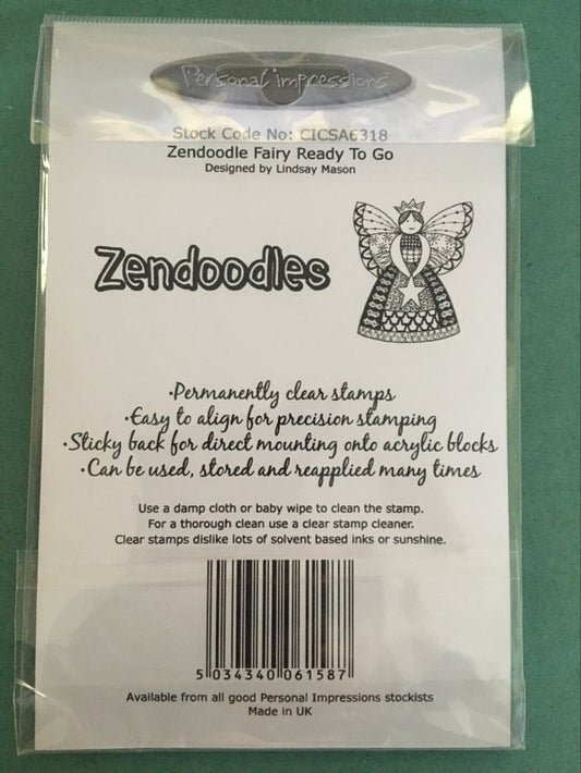 zendoodle clear stamp angel, showing how to position for use, perfect for creating detailed impressions on Christmas cards and seasonal crafts